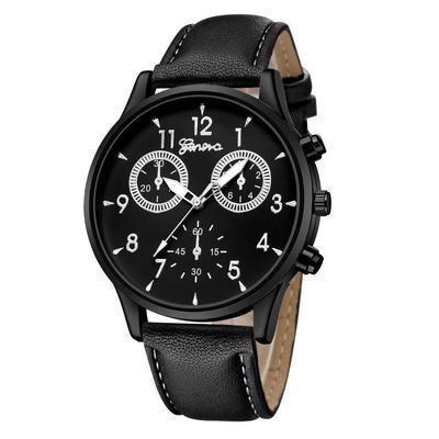 Douyin Online Influencer Geneva Gift Men &#039;S Watch Simple Business Men &#039;S Watch Foreign Trade Fake Three-Eye Belt Women &#039;S Wrist Watch
