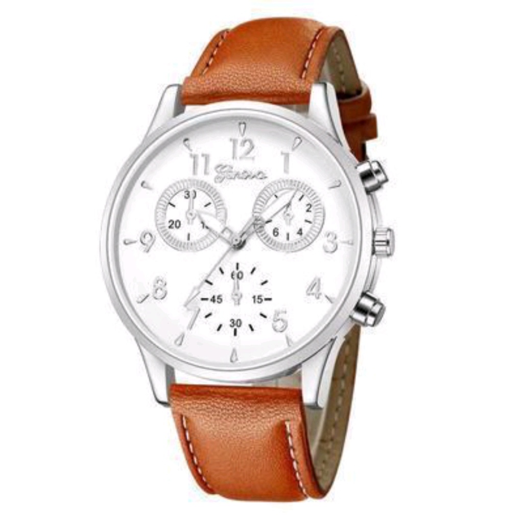 Douyin Online Influencer Geneva Gift Men 'S Watch Simple Business Men 'S Watch Foreign Trade Fake Three-Eye Belt Women 'S Wrist Watch