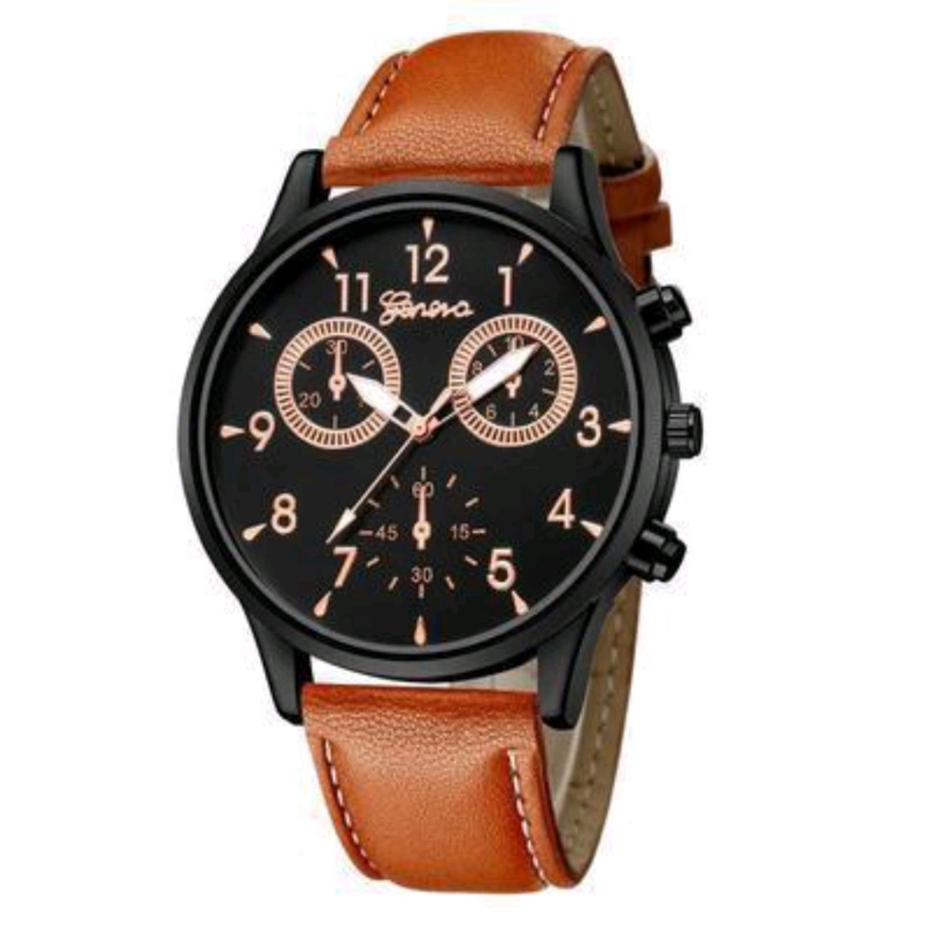 Douyin Online Influencer Geneva Gift Men 'S Watch Simple Business Men 'S Watch Foreign Trade Fake Three-Eye Belt Women 'S Wrist Watch