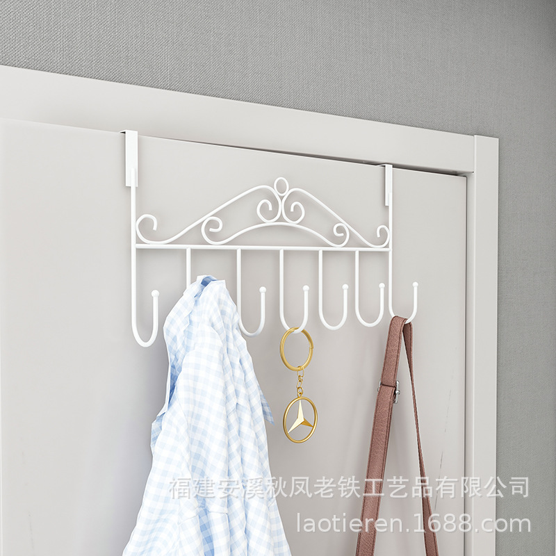 Behind the Door Hook Bedroom Hat Seamless S-Type Rack Iron Art Towel Storage Rack Punch-Free Light Luxury Hook