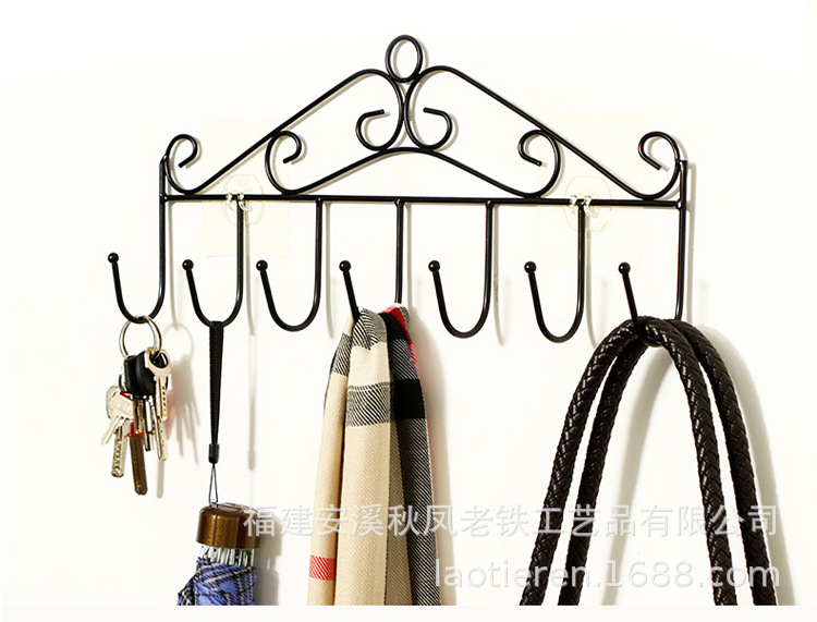 Behind the Door Hook Bedroom Hat Seamless S-Type Rack Iron Art Towel Storage Rack Punch-Free Light Luxury Hook