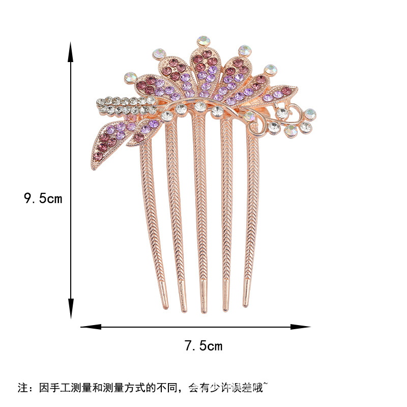 Factory Wholesale Back Head Rhinestone Tuck Comb Hairpin Clip Headdress Flower Hair Comb Headdress Female Hair Accessories Bun Hair Band