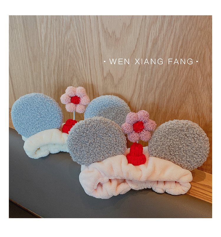 Face Wash Hair Bands Female Online Influencer Cute Super Cute Hair Band Female Cartoon Little Flower Beauty Hair Band Funny Ear Headdress