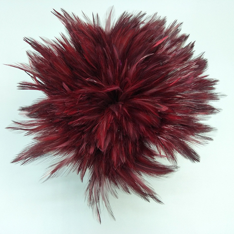 SOURCE Factory Direct Sales 4-6 Red Neck Chicken Feather Ornament Headdress Hat Flower Material Dyed Color Feather Stripe