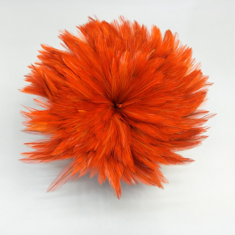 SOURCE Factory Direct Sales 4-6 Red Neck Chicken Feather Ornament Headdress Hat Flower Material Dyed Color Feather Stripe