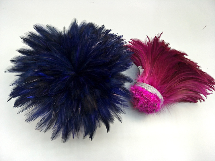 SOURCE Factory Direct Sales 4-6 Red Neck Chicken Feather Ornament Headdress Hat Flower Material Dyed Color Feather Stripe