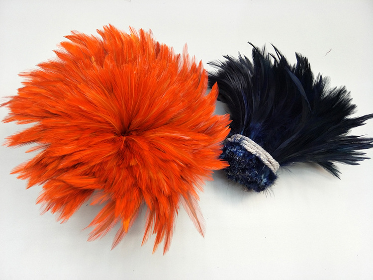 SOURCE Factory Direct Sales 4-6 Red Neck Chicken Feather Ornament Headdress Hat Flower Material Dyed Color Feather Stripe