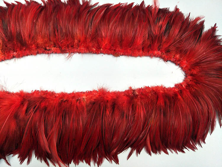 SOURCE Factory Direct Sales 4-6 Red Neck Chicken Feather Ornament Headdress Hat Flower Material Dyed Color Feather Stripe