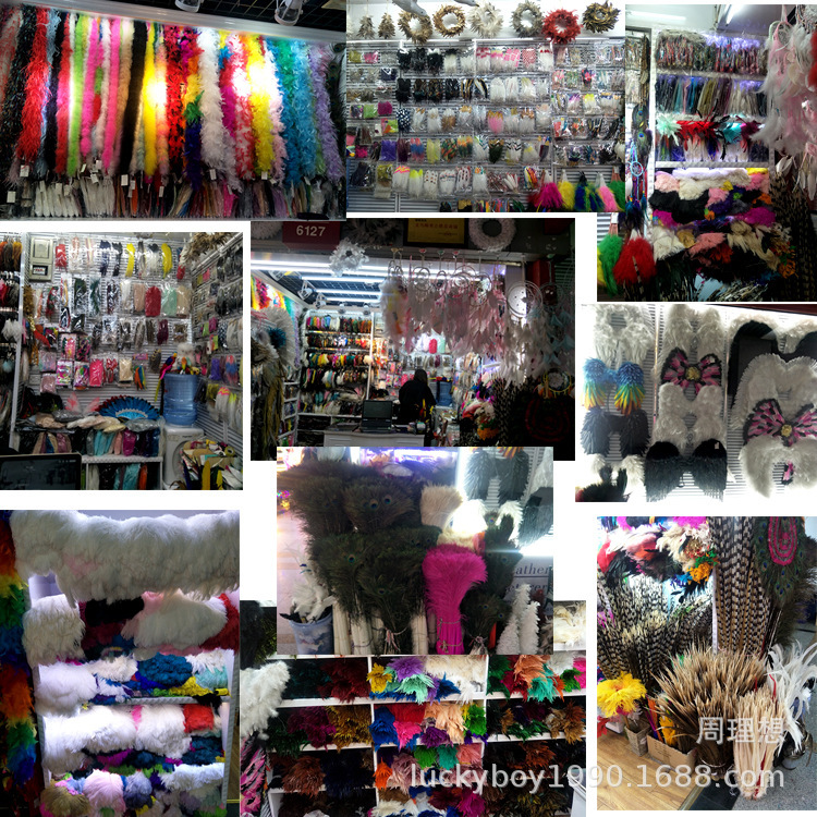 SOURCE Factory Direct Sales 4-6 Red Neck Chicken Feather Ornament Headdress Hat Flower Material Dyed Color Feather Stripe