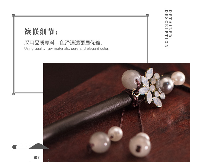 Antique Hairpin Female Classical White Flower Freshwater Pearl Hair Clasp Updo Hair Accessories Headdress Hairpin
