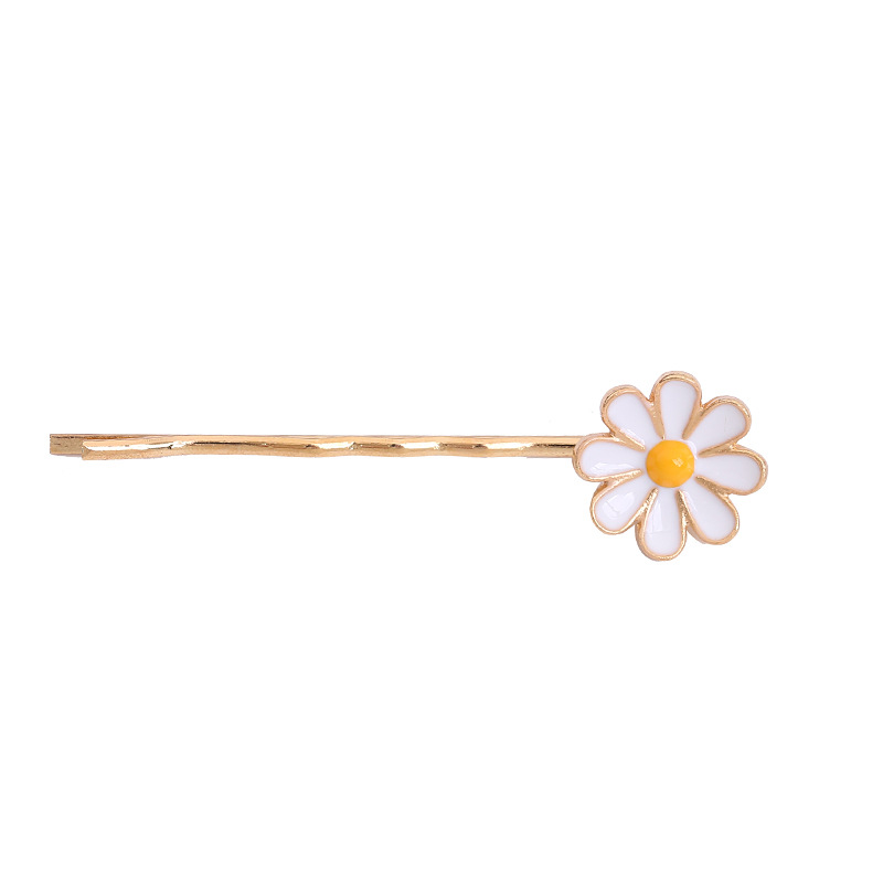 South Korea Little Daisy Hairpin Headdress Trending Girl Bang Side Clip Hairpin Back Head Flower Single Line Clip Hair Accessories