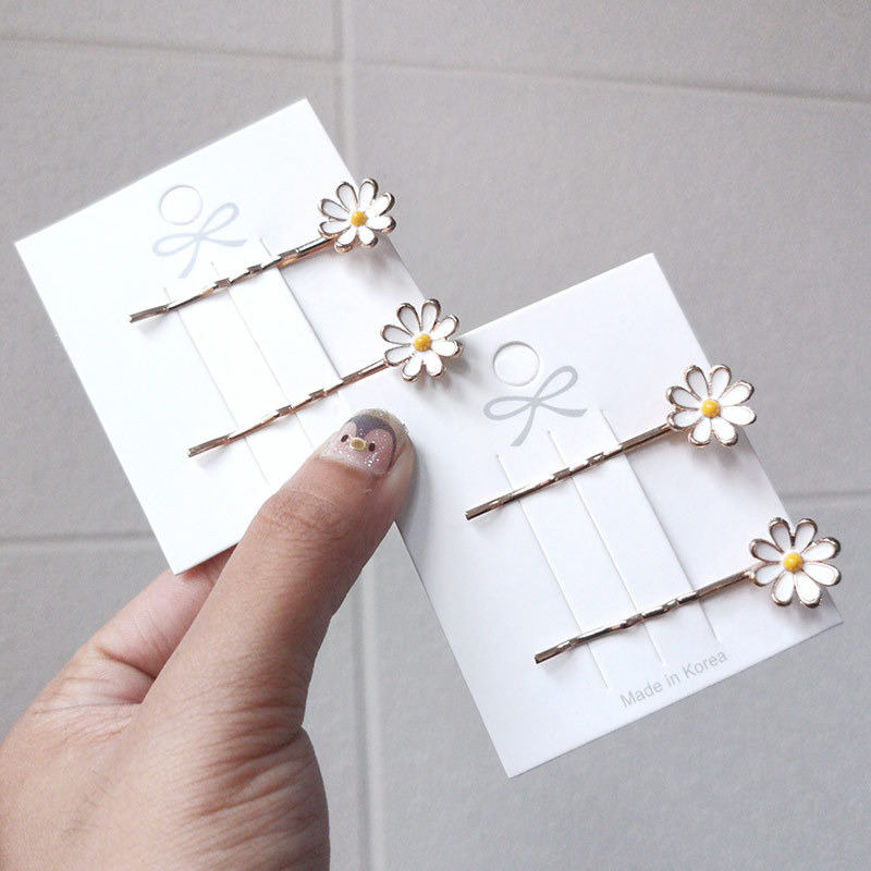 South Korea Little Daisy Hairpin Headdress Trending Girl Bang Side Clip Hairpin Back Head Flower Single Line Clip Hair Accessories