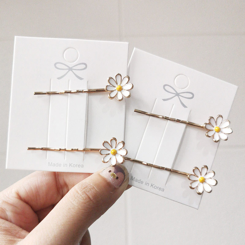 South Korea Little Daisy Hairpin Headdress Trending Girl Bang Side Clip Hairpin Back Head Flower Single Line Clip Hair Accessories