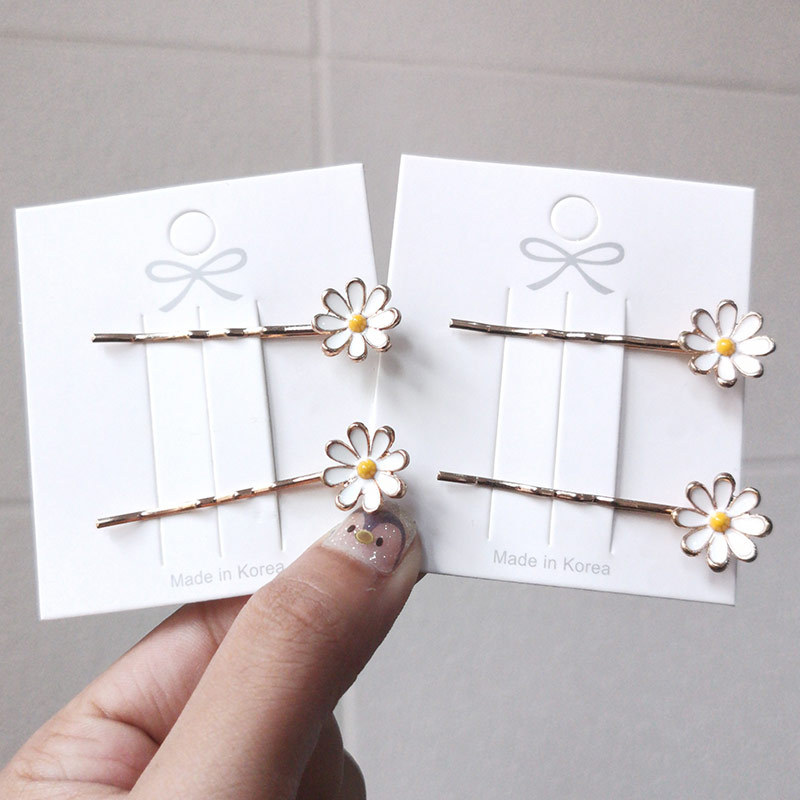 South Korea Little Daisy Hairpin Headdress Trending Girl Bang Side Clip Hairpin Back Head Flower Single Line Clip Hair Accessories