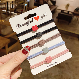 INS Chic Elegant Hair Rope Cute Colored Headband Female Korean Style Hair Band Flower Hairband Headdress Small Jewelry