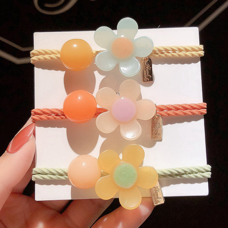 INS Chic Elegant Hair Rope Cute Colored Headband Female Korean Style Hair Band Flower Hairband Headdress Small Jewelry