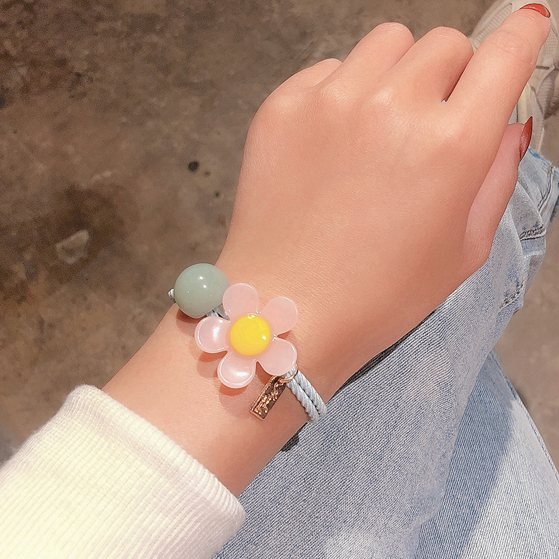 INS Chic Elegant Hair Rope Cute Colored Headband Female Korean Style Hair Band Flower Hairband Headdress Small Jewelry
