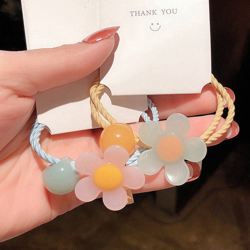 INS Chic Elegant Hair Rope Cute Colored Headband Female Korean Style Hair Band Flower Hairband Headdress Small Jewelry