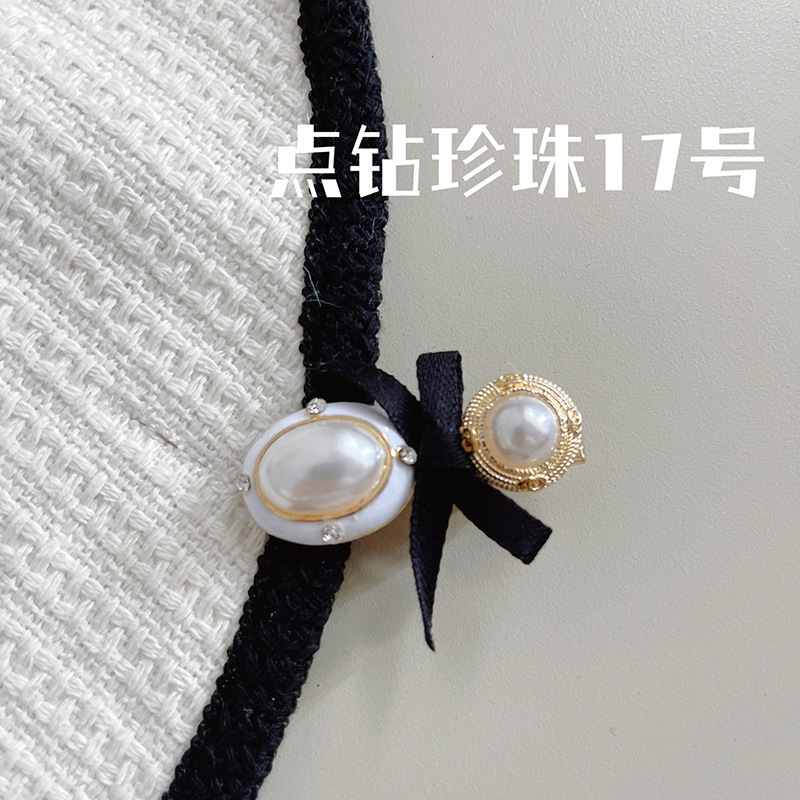 Korean-Style Light Luxury Black and White Flower Pearl Broken Hair Fringe Hairpin Girl Sweet Graceful Lovely BB Clip Hair Accessories Headdress