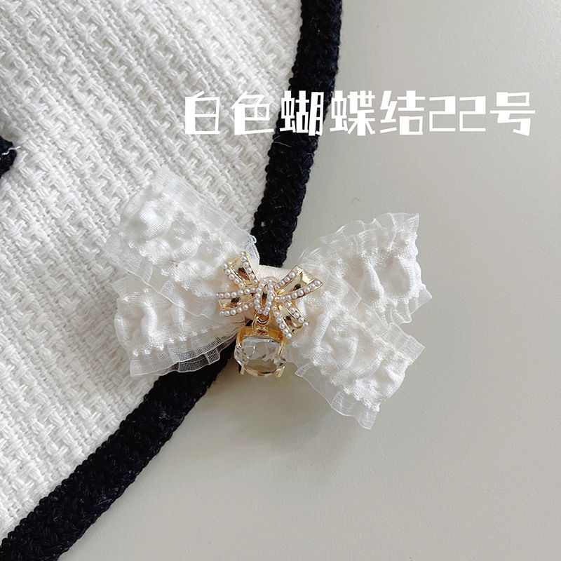 Korean-Style Light Luxury Black and White Flower Pearl Broken Hair Fringe Hairpin Girl Sweet Graceful Lovely BB Clip Hair Accessories Headdress
