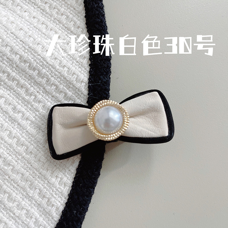 Korean-Style Light Luxury Black and White Flower Pearl Broken Hair Fringe Hairpin Girl Sweet Graceful Lovely BB Clip Hair Accessories Headdress