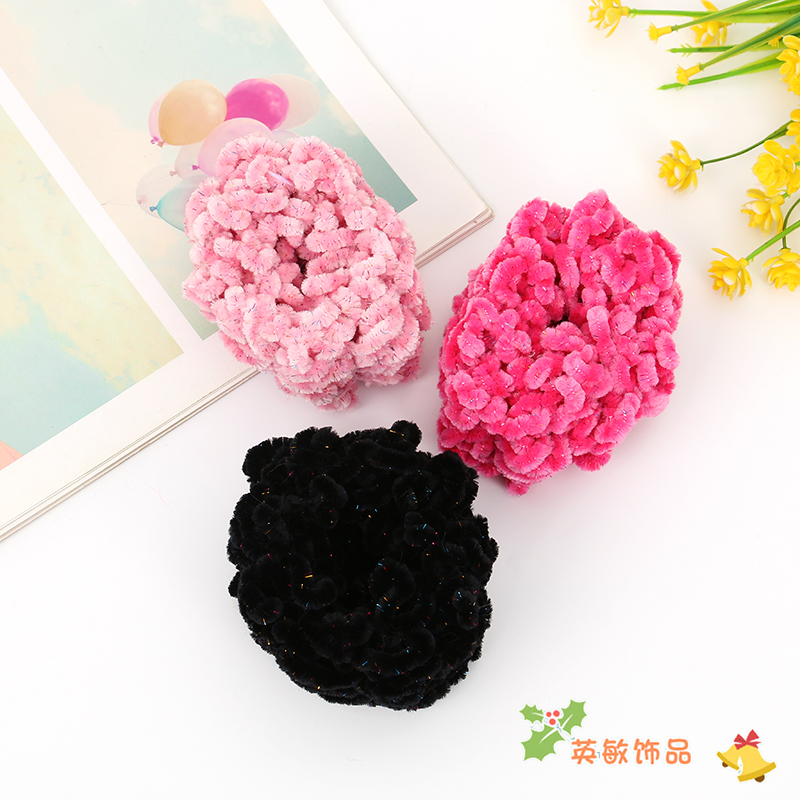 2021 Autumn and Winter New Hair Band Women&#039;s Japanese and Korean Hair Band High Elastic Towel Ring Hair Elastic Band Headdress Flower Colorful Soft