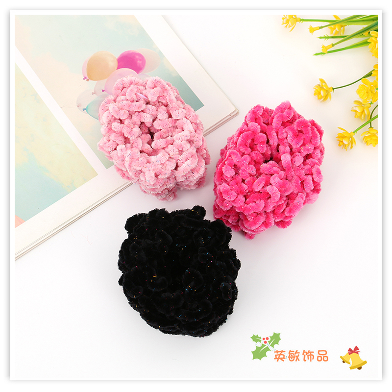 2021 Autumn and Winter New Hair Band Women's Japanese and Korean Hair Band High Elastic Towel Ring Hair Elastic Band Headdress Flower Colorful Soft