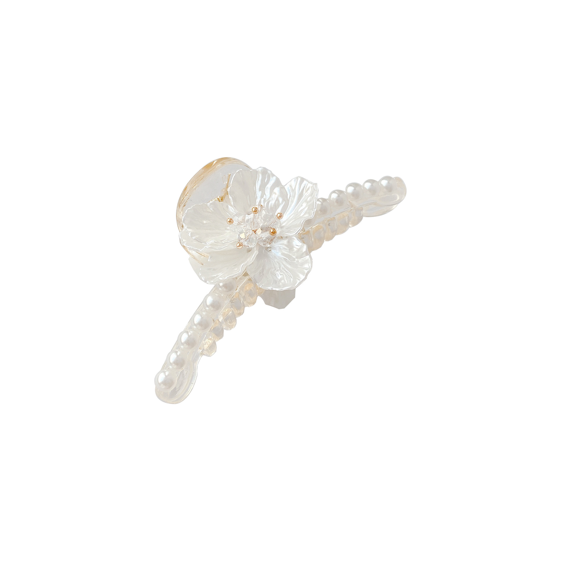 Pearl Flower Hair Jaw Clip Large Hair Clip Back Head Female Temperament Shark Clip Design Sense Internet Celebrity Hair Clip Headdress Summer
