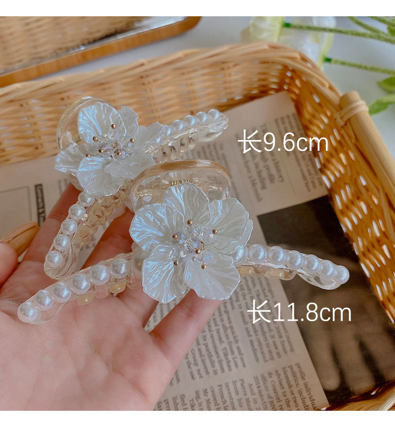 Pearl Flower Hair Jaw Clip Large Hair Clip Back Head Female Temperament Shark Clip Design Sense Internet Celebrity Hair Clip Headdress Summer