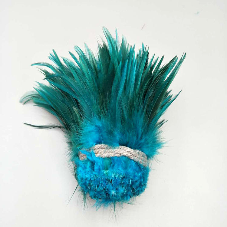 Factory Direct Sales 5-6 Inch High Quality Red Tip Chicken Feather Roll DIY Corsage Headdress Hat Flower Dream Catcher Material Feather
