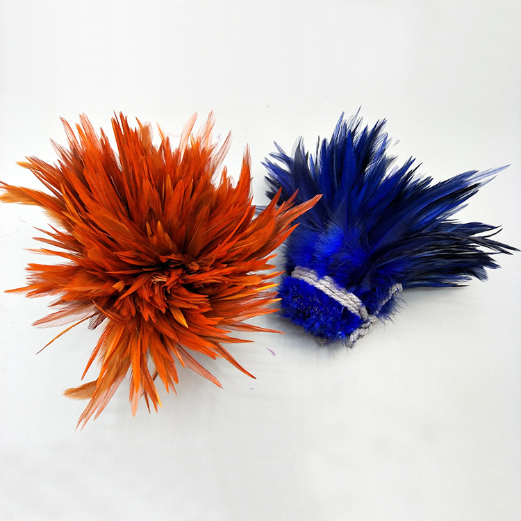 Factory Direct Sales 5-6 Inch High Quality Red Tip Chicken Feather Roll DIY Corsage Headdress Hat Flower Dream Catcher Material Feather