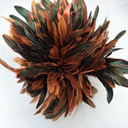 Factory Direct Sales 5-6 Inch High Quality Red Tip Chicken Feather Roll DIY Corsage Headdress Hat Flower Dream Catcher Material Feather