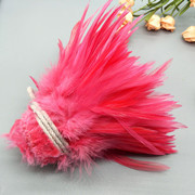 Factory Direct Sales 5-6 Inch High Quality Red Tip Chicken Feather Roll DIY Corsage Headdress Hat Flower Dream Catcher Material Feather