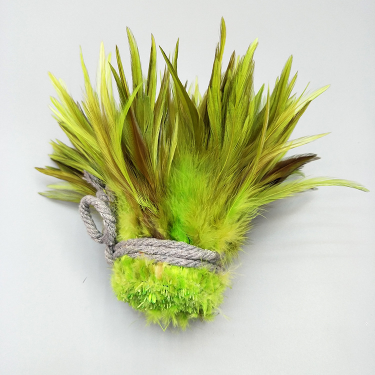 Factory Direct Sales 5-6 Inch High Quality Red Tip Chicken Feather Roll DIY Corsage Headdress Hat Flower Dream Catcher Material Feather