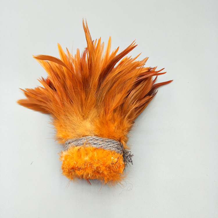 Factory Direct Sales 5-6 Inch High Quality Red Tip Chicken Feather Roll DIY Corsage Headdress Hat Flower Dream Catcher Material Feather