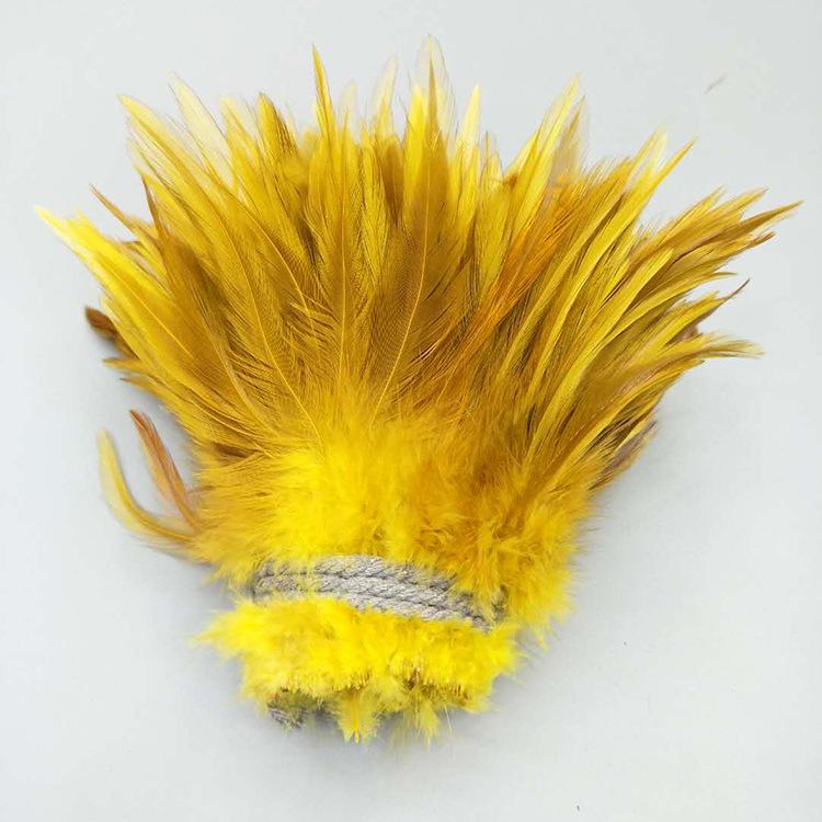 Factory Direct Sales 5-6 Inch High Quality Red Tip Chicken Feather Roll DIY Corsage Headdress Hat Flower Dream Catcher Material Feather