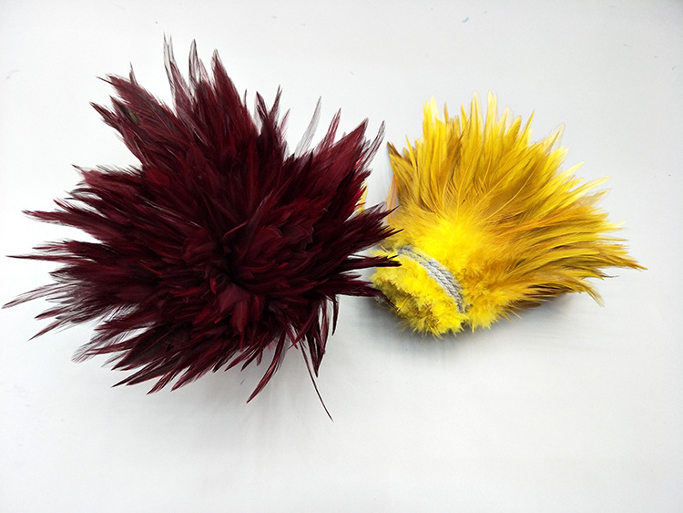 Factory Direct Sales 5-6 Inch High Quality Red Tip Chicken Feather Roll DIY Corsage Headdress Hat Flower Dream Catcher Material Feather
