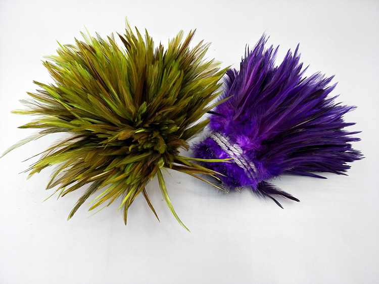 Factory Direct Sales 5-6 Inch High Quality Red Tip Chicken Feather Roll DIY Corsage Headdress Hat Flower Dream Catcher Material Feather