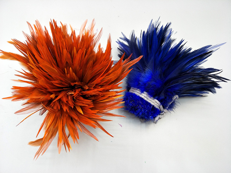 Factory Direct Sales 5-6 Inch High Quality Red Tip Chicken Feather Roll DIY Corsage Headdress Hat Flower Dream Catcher Material Feather