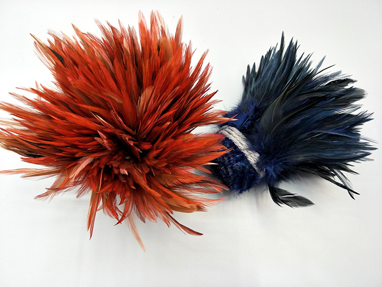 Factory Direct Sales 5-6 Inch High Quality Red Tip Chicken Feather Roll DIY Corsage Headdress Hat Flower Dream Catcher Material Feather