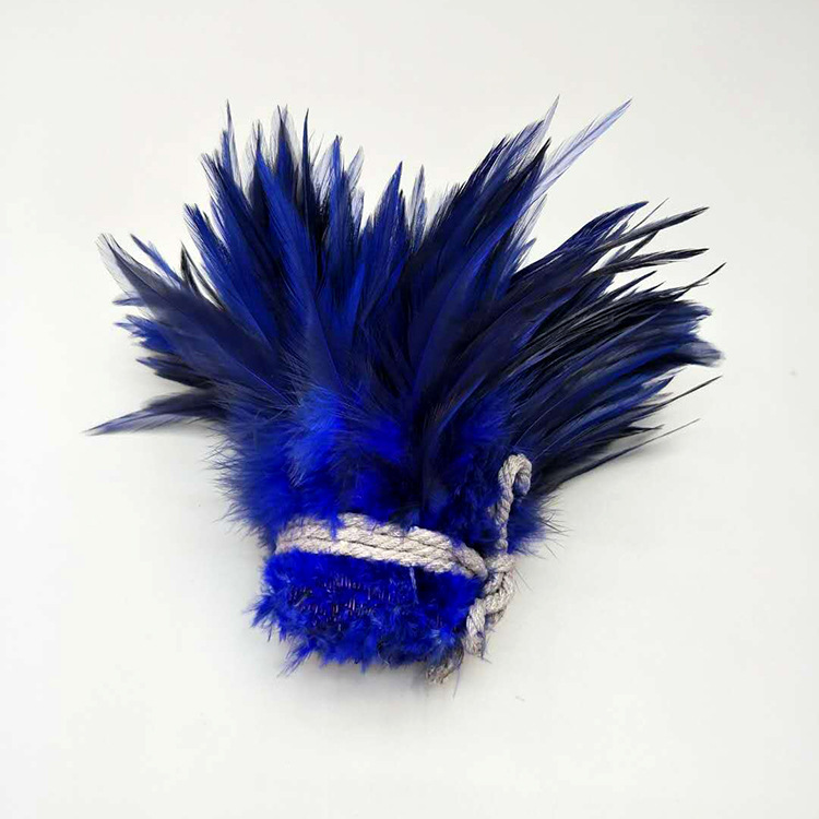 Factory Direct Sales 5-6 Inch High Quality Red Tip Chicken Feather Roll DIY Corsage Headdress Hat Flower Dream Catcher Material Feather