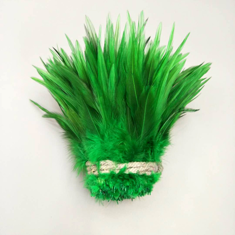Factory Direct Sales 5-6 Inch High Quality Red Tip Chicken Feather Roll DIY Corsage Headdress Hat Flower Dream Catcher Material Feather