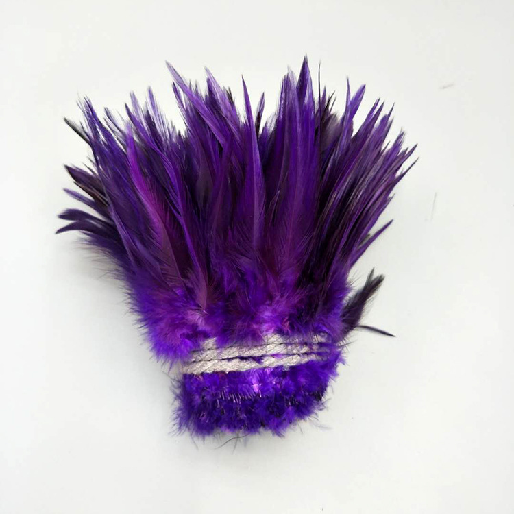 Factory Direct Sales 5-6 Inch High Quality Red Tip Chicken Feather Roll DIY Corsage Headdress Hat Flower Dream Catcher Material Feather