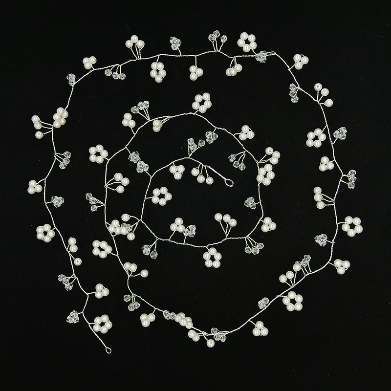 European and American bride ebay sales extension 1 M handmade crystal pearl hair headband wedding dress accessories headband