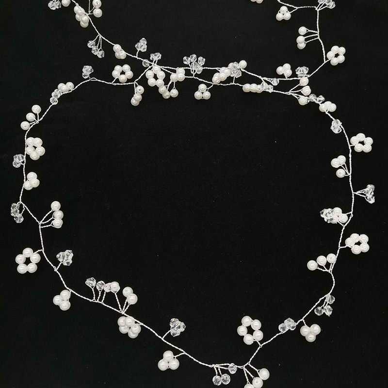 European and American bride ebay sales extension 1 M handmade crystal pearl hair headband wedding dress accessories headband