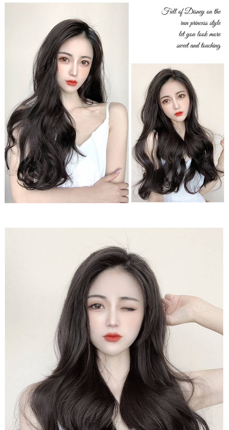 Wig Set Women's Three-Piece Seamless Hair Extension Artificial Hair Hair Extension Fluffy Invisible Big Wave Long Curly Hair Wholesale Wig Set Women's Three-Piece Seamless Hair Extension Artificial Hair Hair Extension Fluffy Invisible Big Wave Long Curly Hair Wholesale