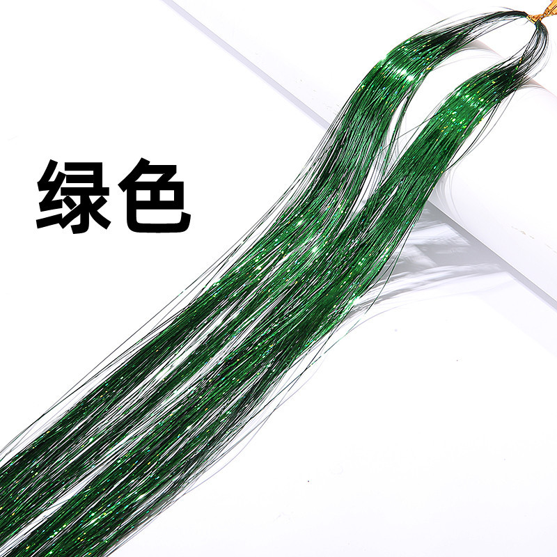 Tinsel Hair Extension Gold Silk 120cm Hair Band Colorful Ropes Colorful Laser Silk Flash Hair Extension Color Thread