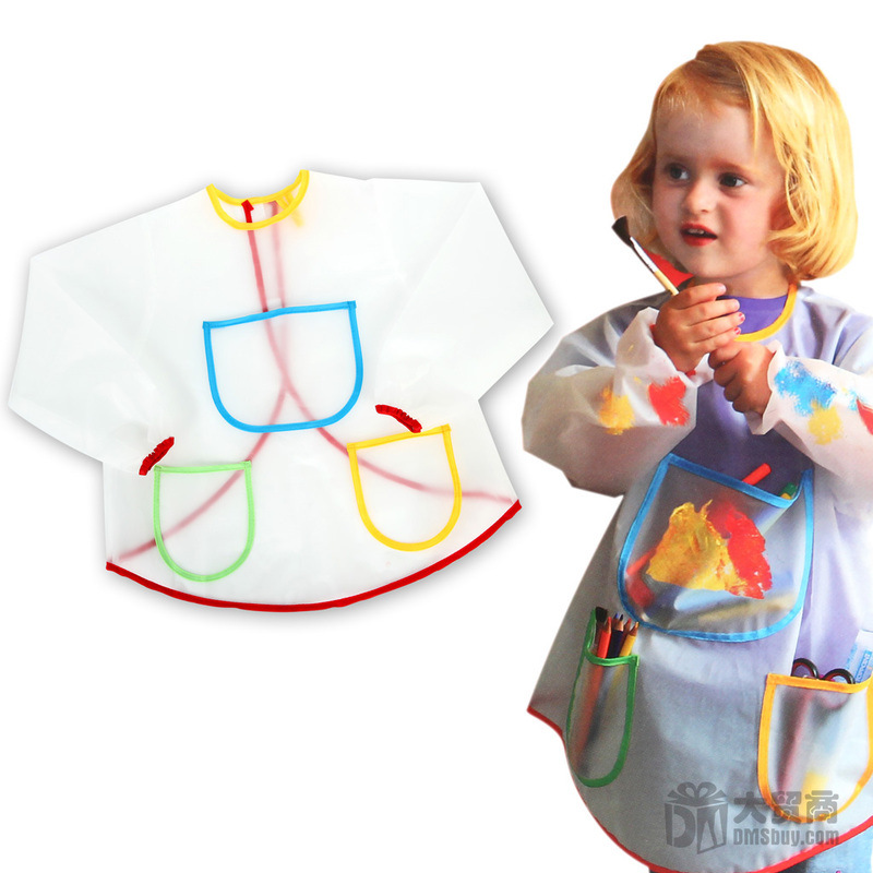 Spot Kindergarten Drawing Clothes Children&#039;s Waterproof Dirty Art Overclothes Baby Bib Bib Apron