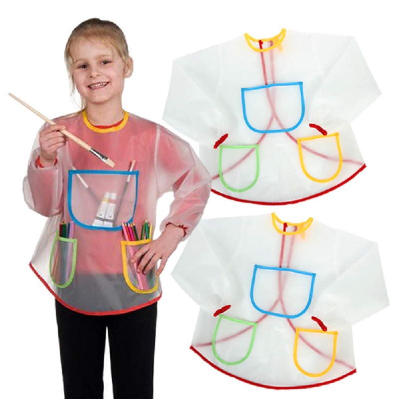 Spot Kindergarten Drawing Clothes Children&#039;s Waterproof Dirty Art Overclothes Baby Bib Bib Apron