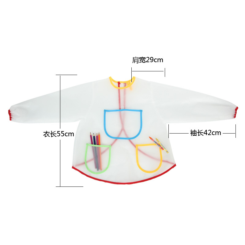 Spot Kindergarten Drawing Clothes Children&#039;s Waterproof Dirty Art Overclothes Baby Bib Bib Apron